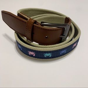 Charleston Men's Aquatic Mariner Belt, Navy/Pink/Aqua Crabs, XL 42-44